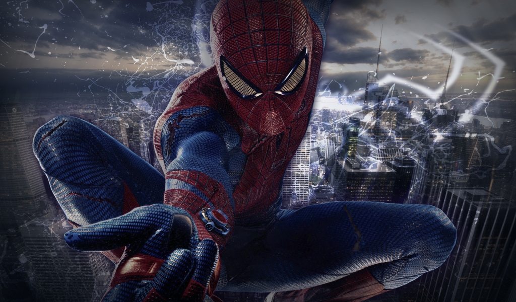 Spiderman Pose for 1024 x 600 widescreen resolution