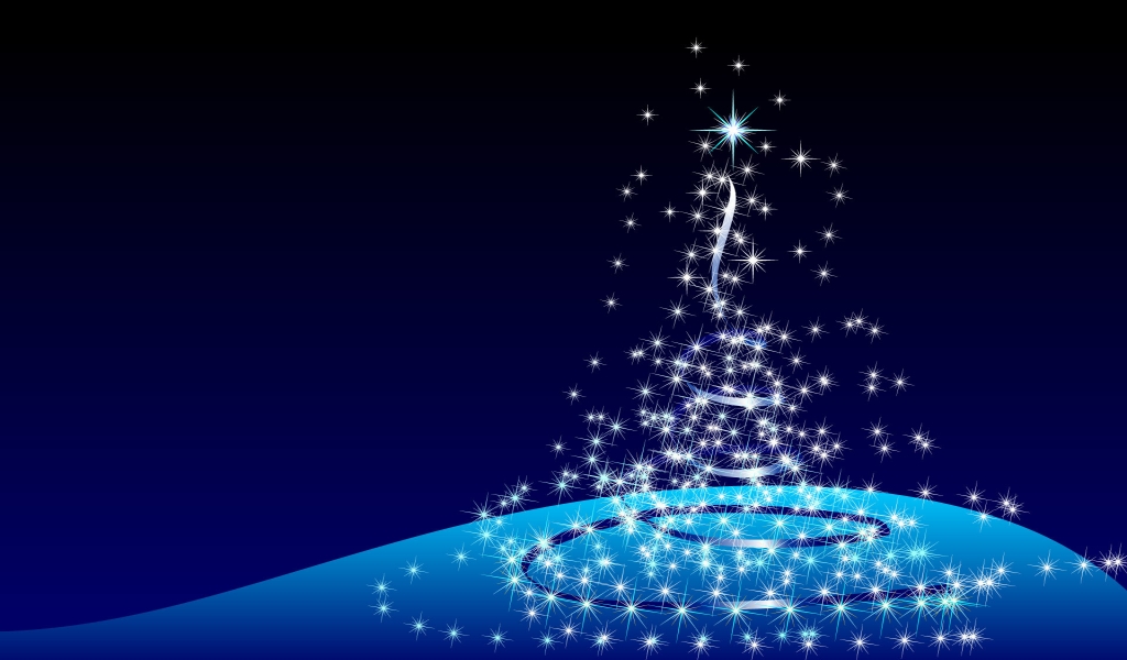 Star Christmas Tree for 1024 x 600 widescreen resolution