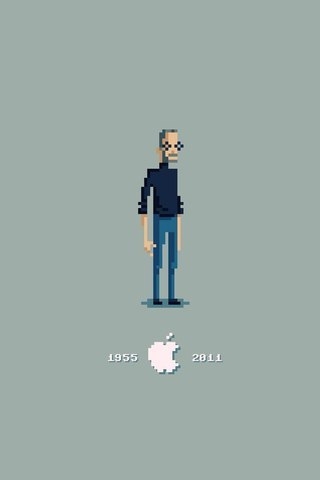 Steve Jobs Pixelated for 320 x 480 iPhone resolution