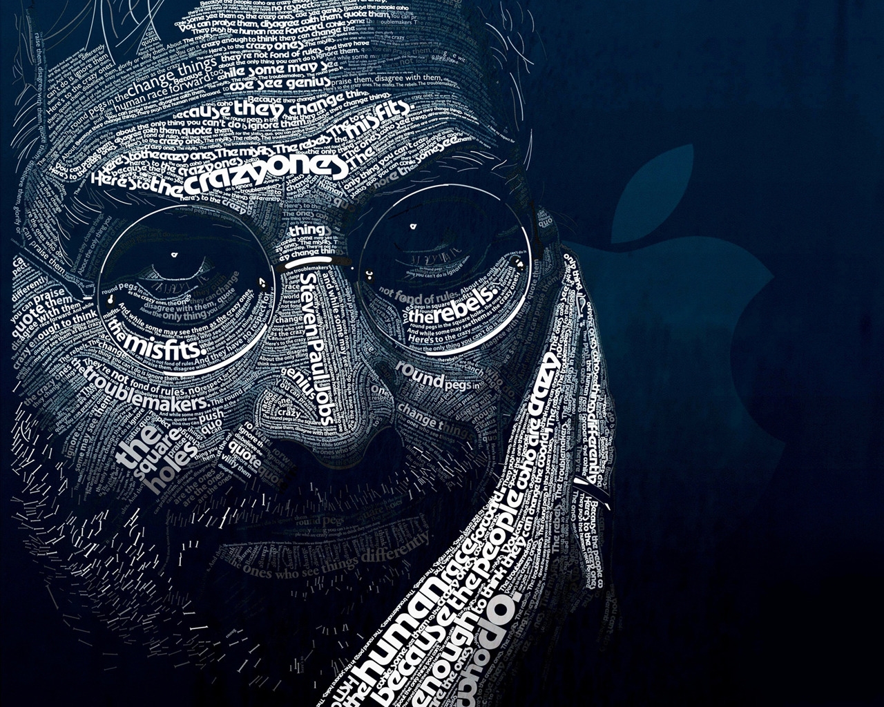 Steve Jobs Word Art for 1280 x 1024 resolution