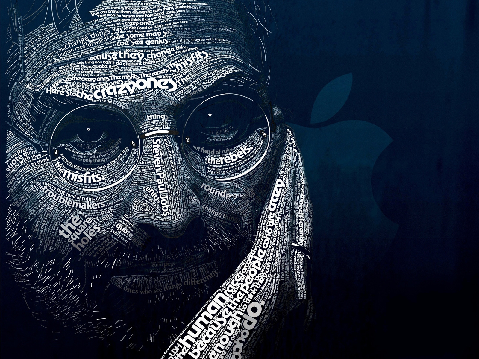 Steve Jobs Word Art for 1600 x 1200 resolution