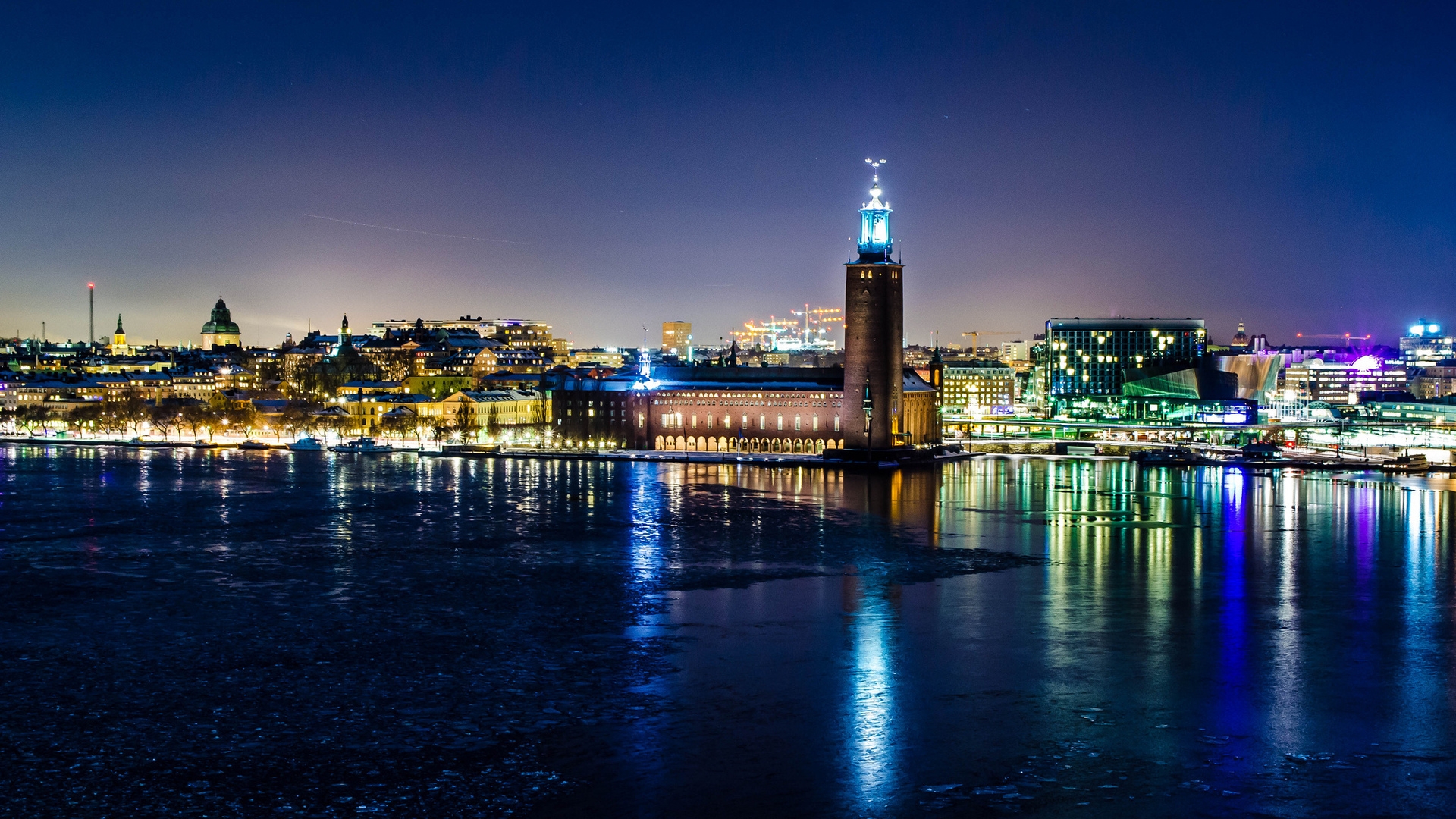 Stockholm Night View for 1920 x 1080 HDTV 1080p resolution