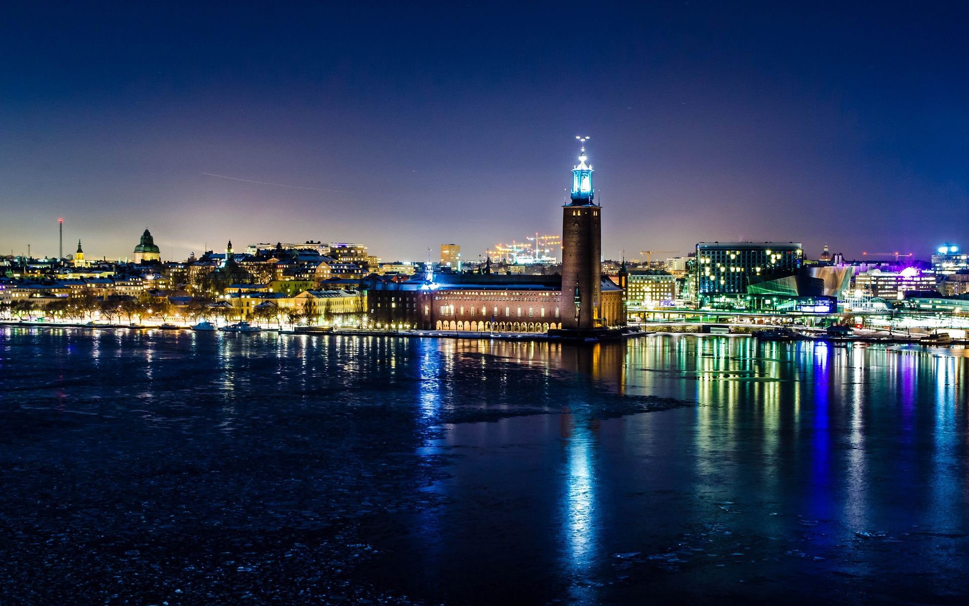 Stockholm Night View for 1920 x 1200 widescreen resolution