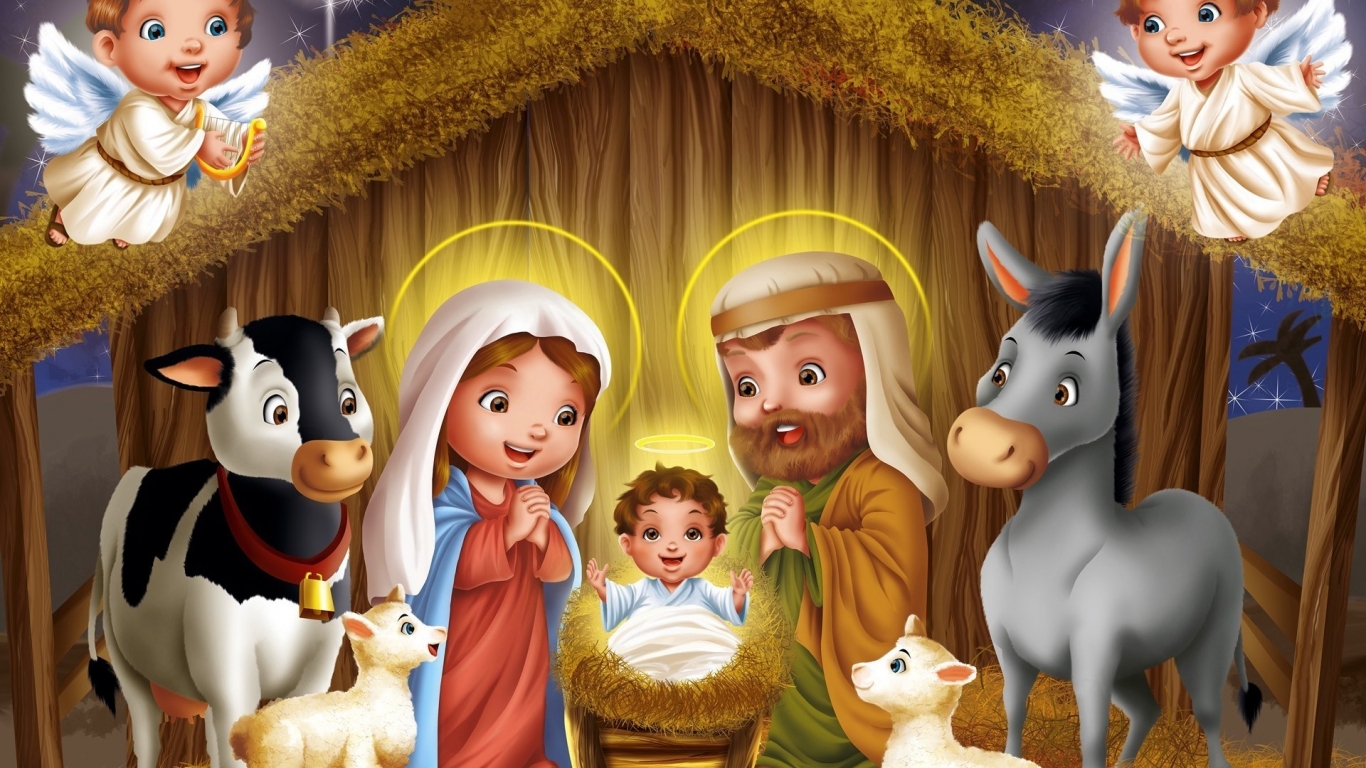 Story Birth of Jesus Christ for 1366 x 768 HDTV resolution