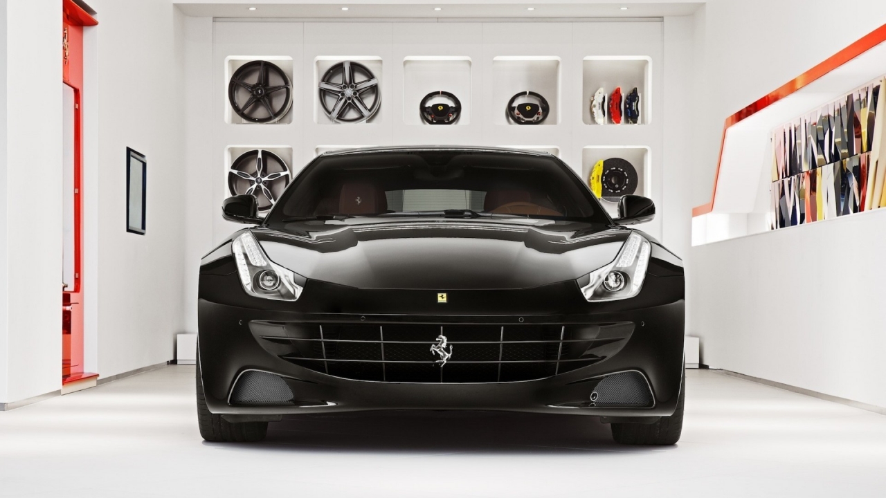Stunning Black Ferrari FF for 1280 x 720 HDTV 720p resolution