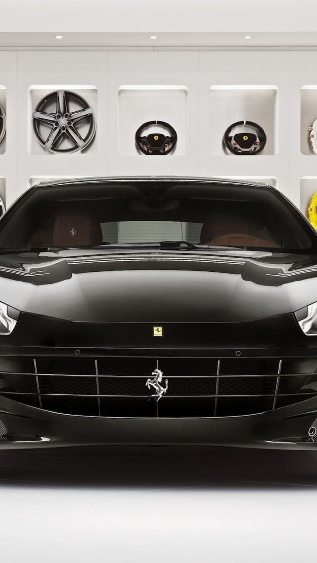 Stunning Black Ferrari FF for 640 x 1136 iPhone 5 resolution