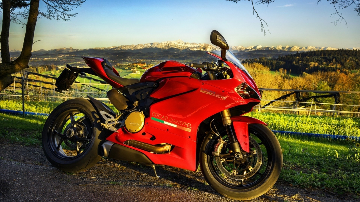 Stunning Red Ducati  for 1366 x 768 HDTV resolution