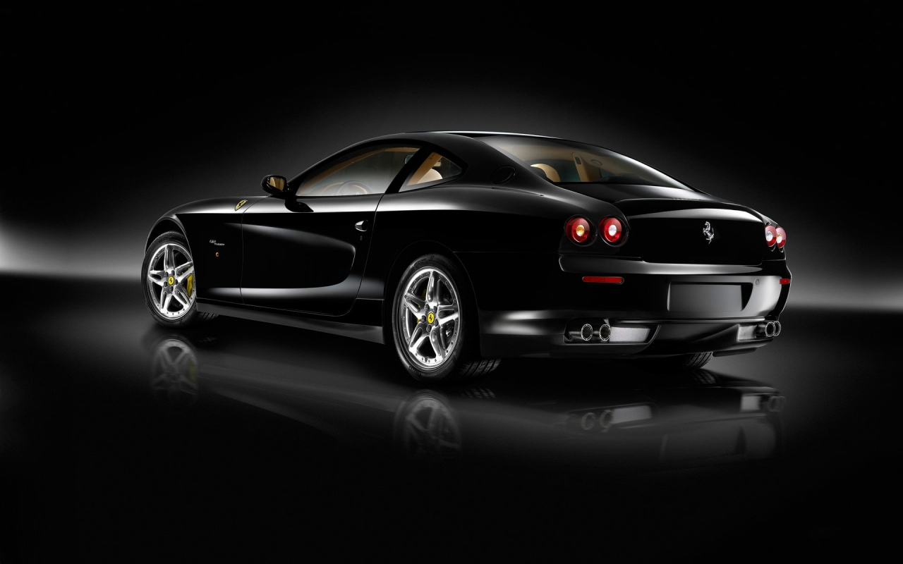 Superb Black Ferrari for 1280 x 800 widescreen resolution
