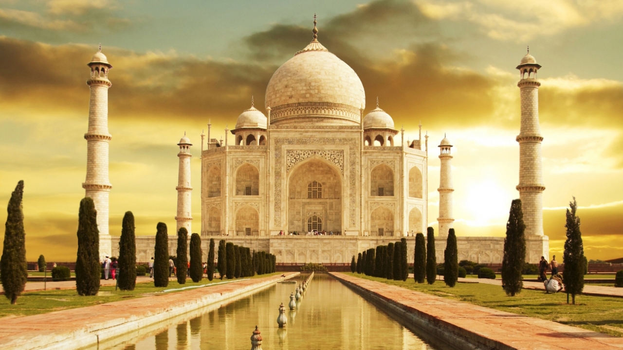 Taj Mahal India for 1280 x 720 HDTV 720p resolution