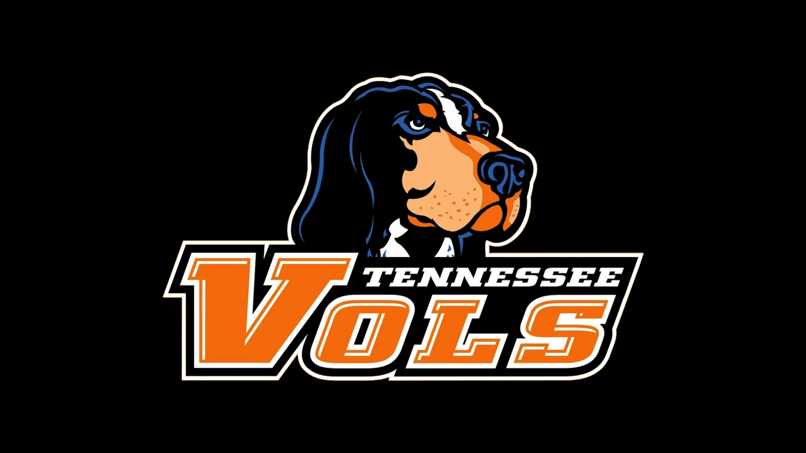 Tennessee Vols Logo Black for 1600 x 900 HDTV resolution