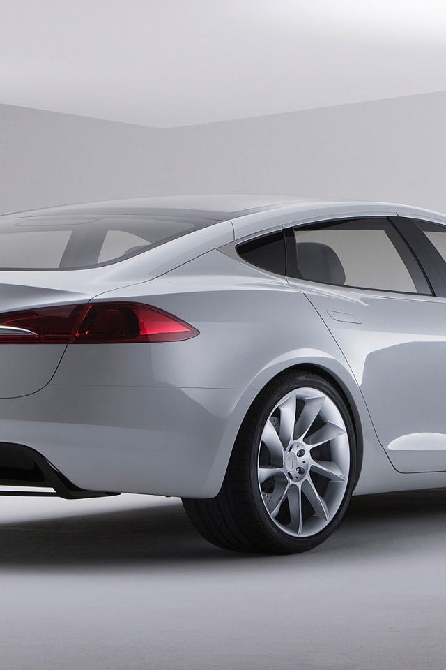 Tesla Model S Rear 2015 for 640 x 960 iPhone 4 resolution