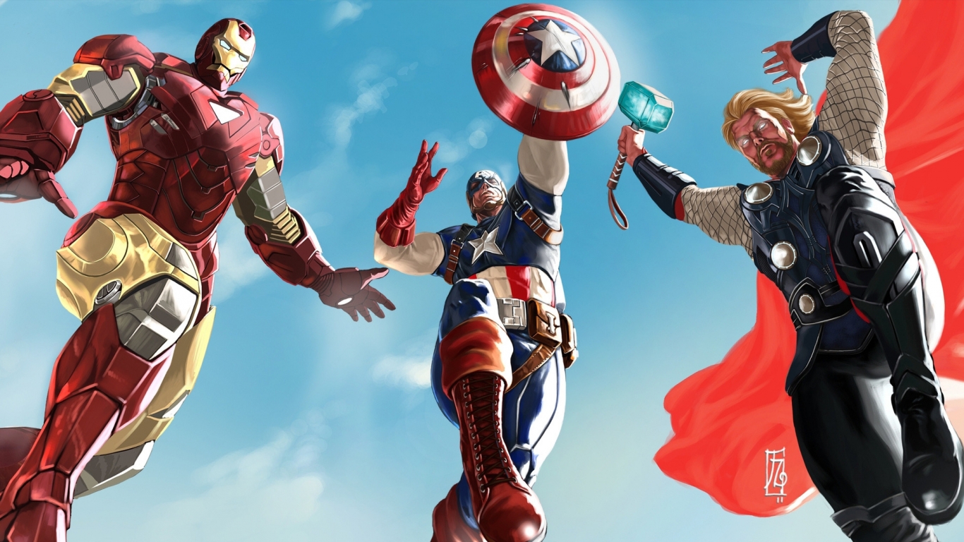 The Avengers 2012 for 1366 x 768 HDTV resolution