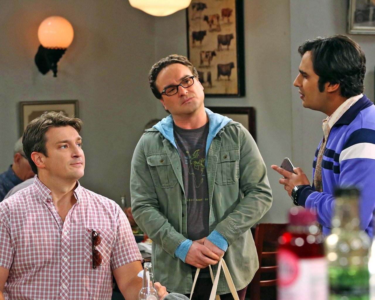 The Big Bang Theory Leonard, Raj and Nathan for 1280 x 1024 resolution