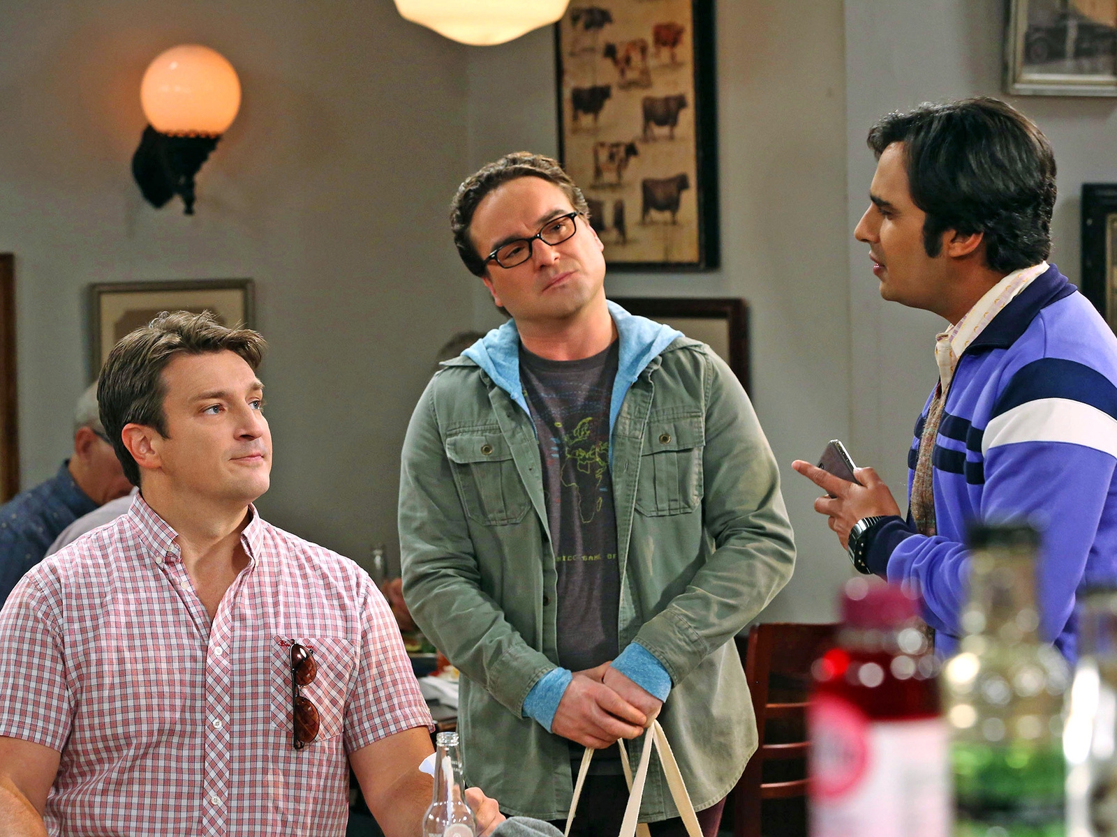 The Big Bang Theory Leonard, Raj and Nathan for 1600 x 1200 resolution