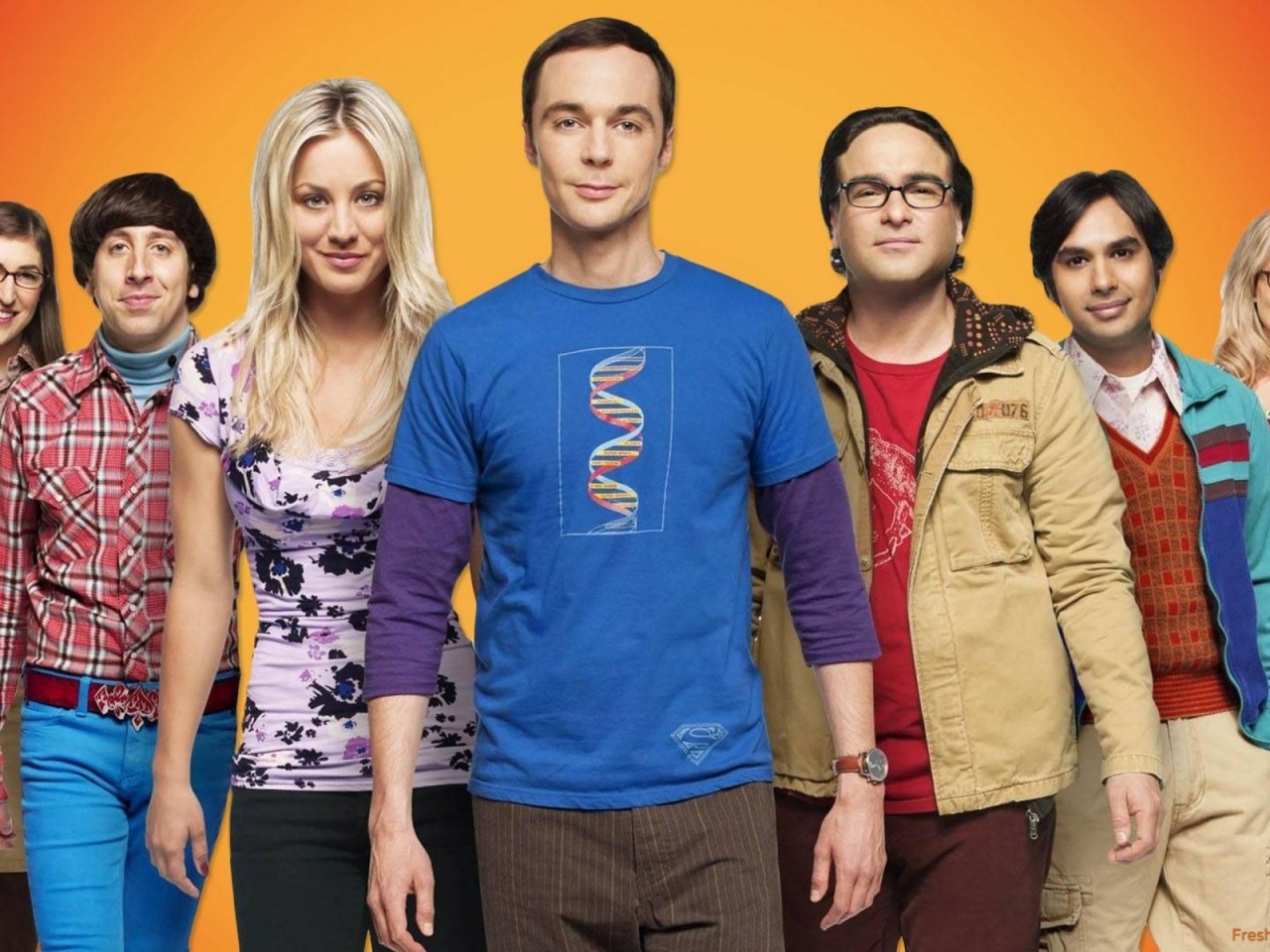 The Big Bang Theory Smiley Cast for 1280 x 960 resolution
