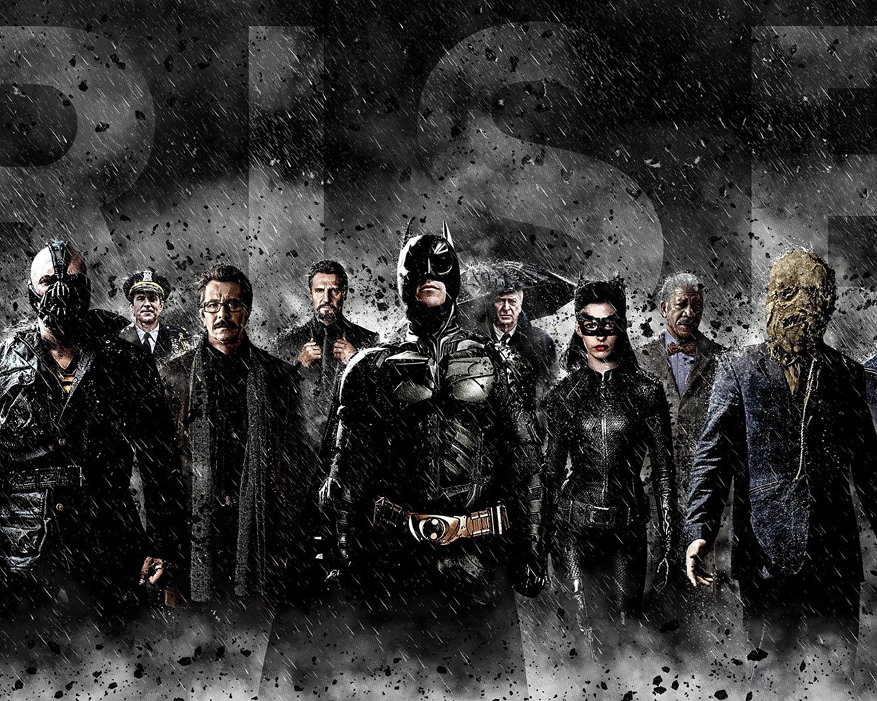 The Dark Knight Rises Cast for 1280 x 1024 resolution