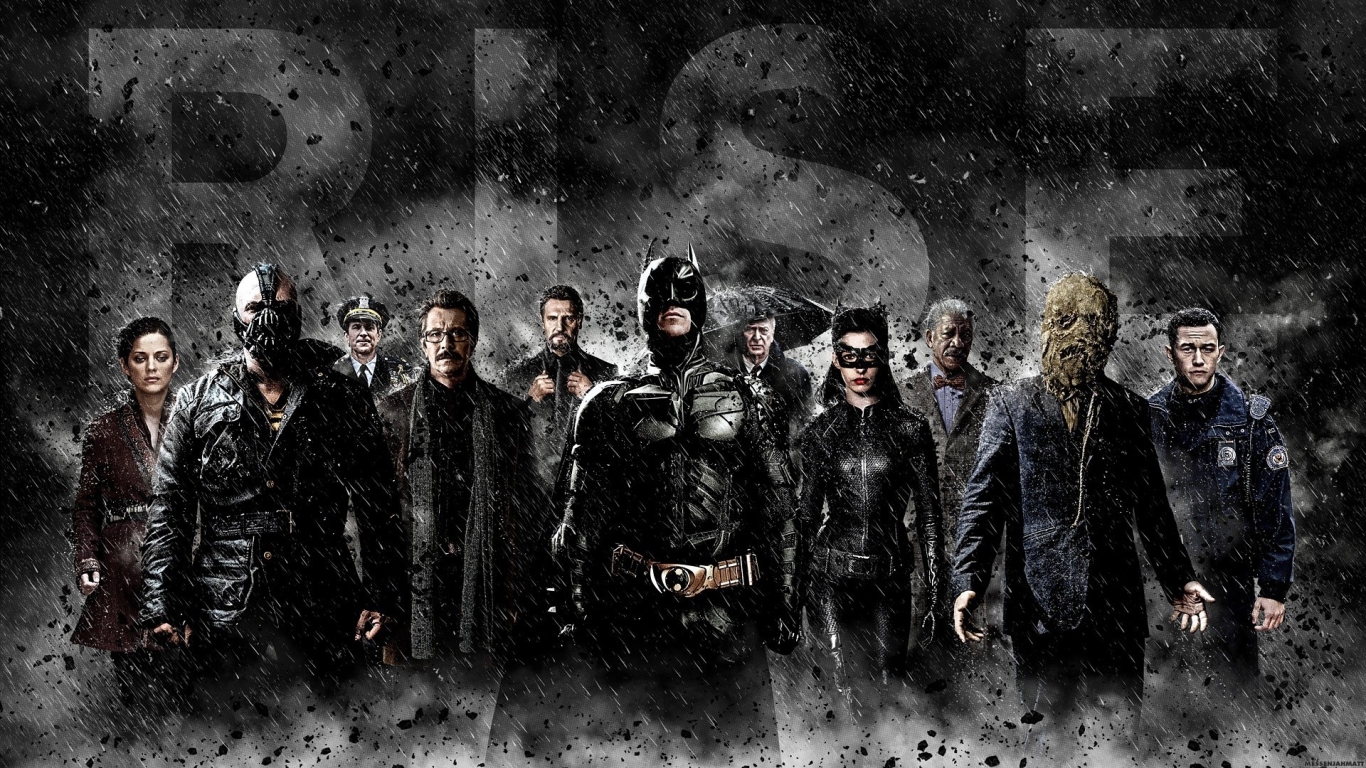 The Dark Knight Rises Cast for 1366 x 768 HDTV resolution