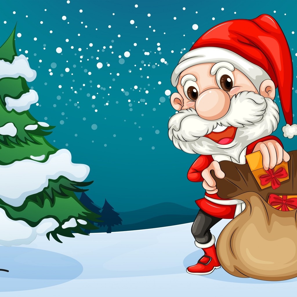 The Happiest Santa for 1024 x 1024 iPad resolution