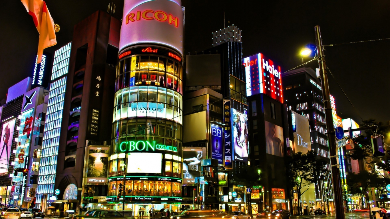Tokyo Street Corner for 1366 x 768 HDTV resolution