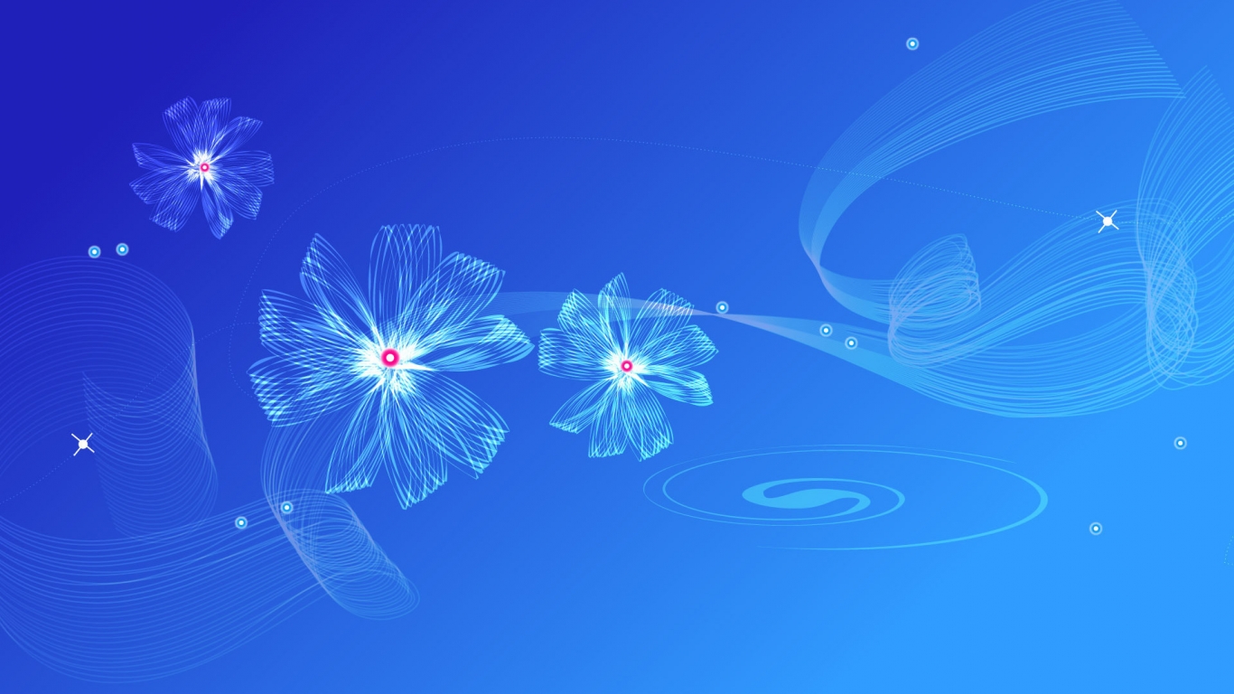 Two White Flowers for 1366 x 768 HDTV resolution