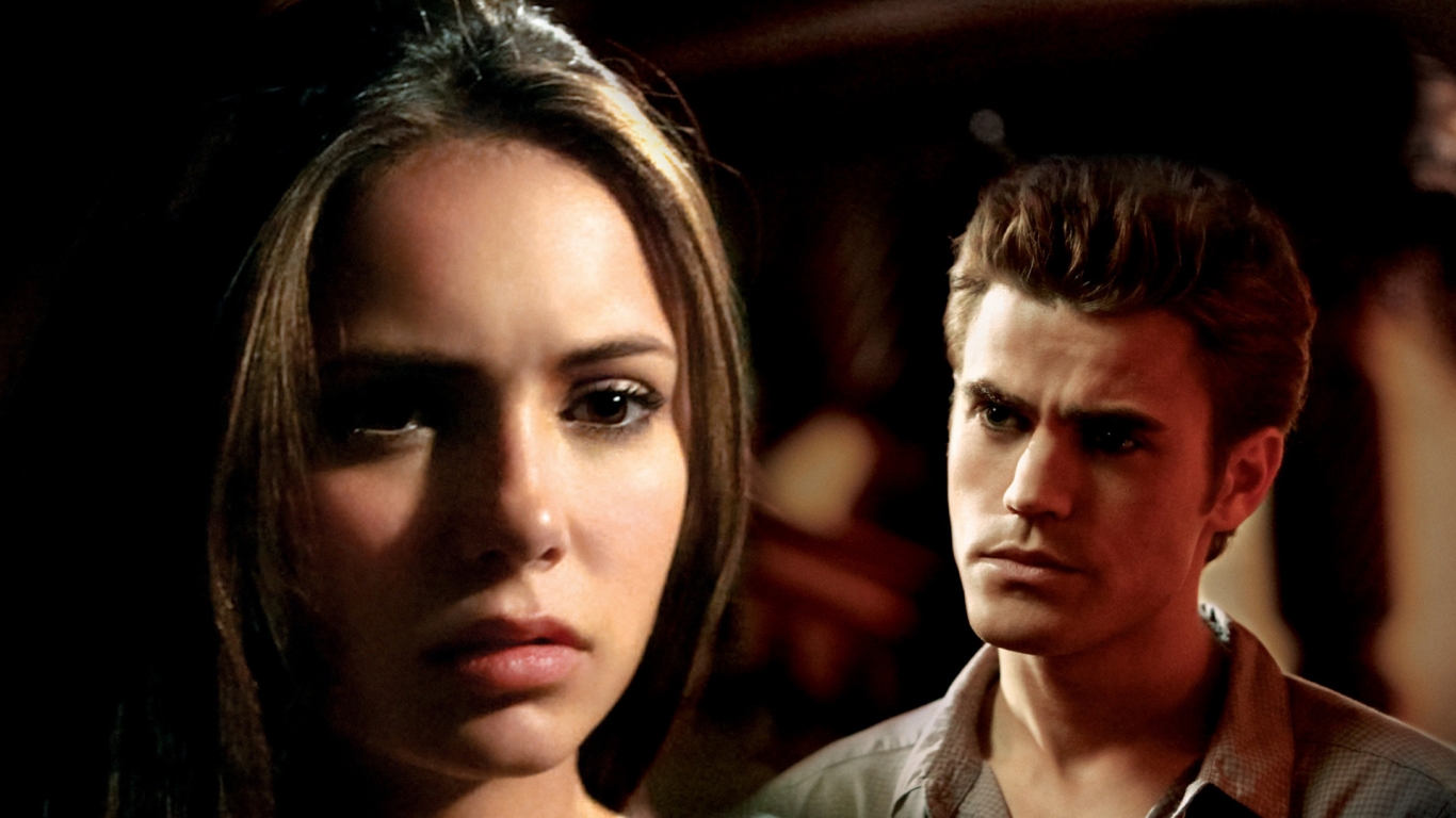 Vampire Diaries Main Characters for 1366 x 768 HDTV resolution