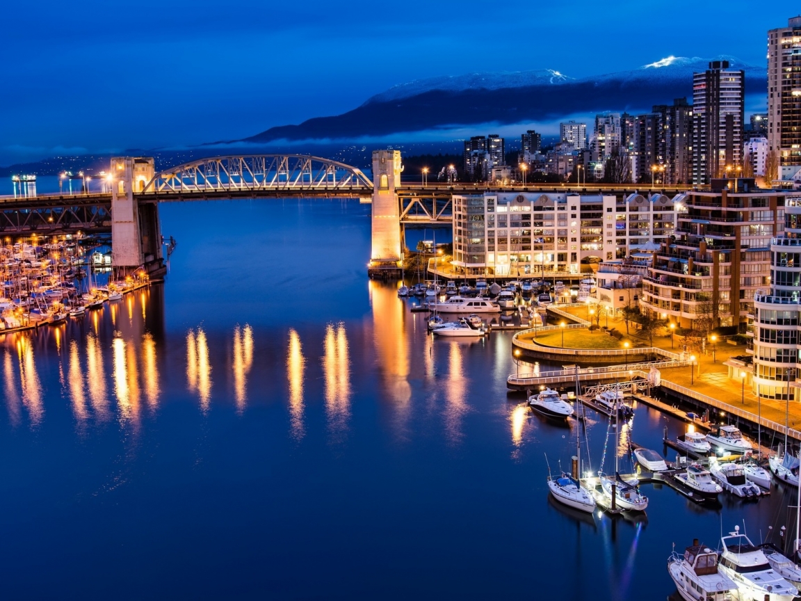 Vancouver Canada Night View for 1152 x 864 resolution