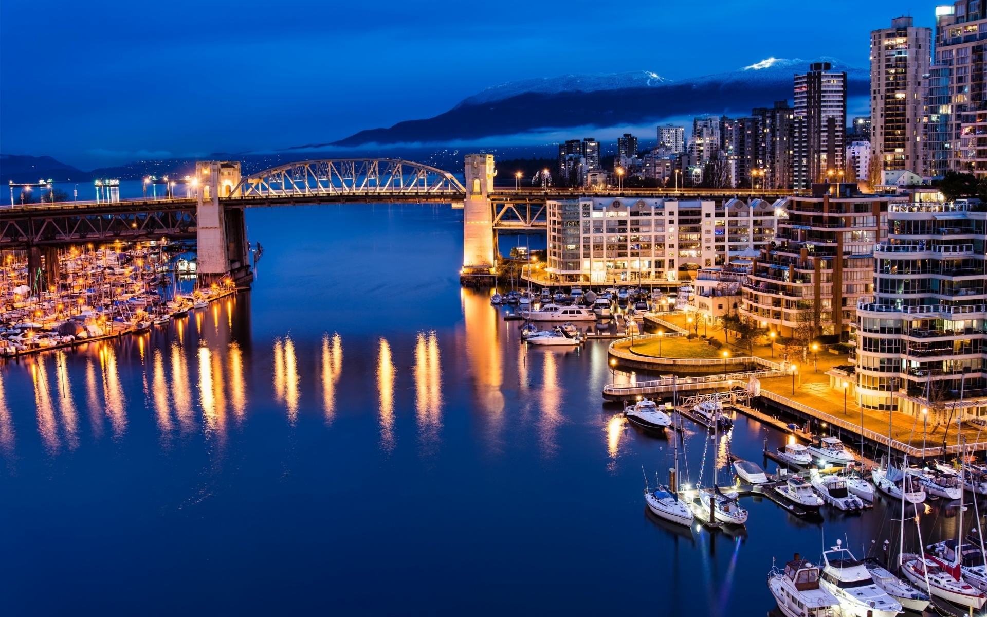 Vancouver Canada Night View for 1920 x 1200 widescreen resolution