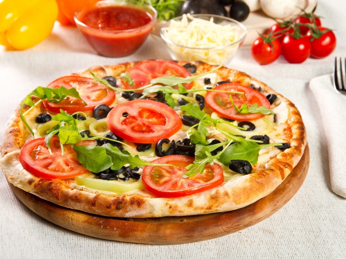 Vegetarian Pizza for 1152 x 864 resolution