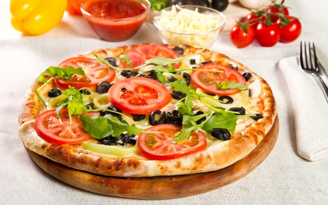 Vegetarian Pizza for 1280 x 800 widescreen resolution