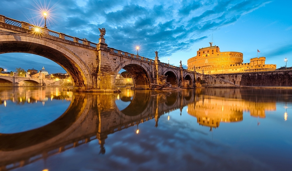 View of St Angelo Bridge for 1024 x 600 widescreen resolution