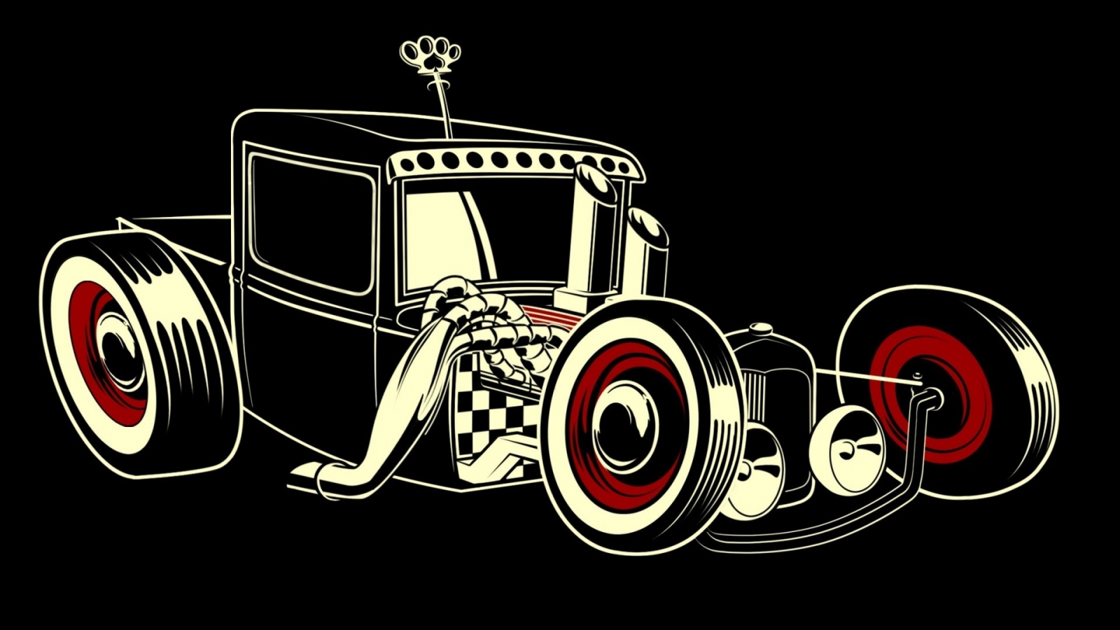 Vintage Car Drawing for 1600 x 900 HDTV resolution