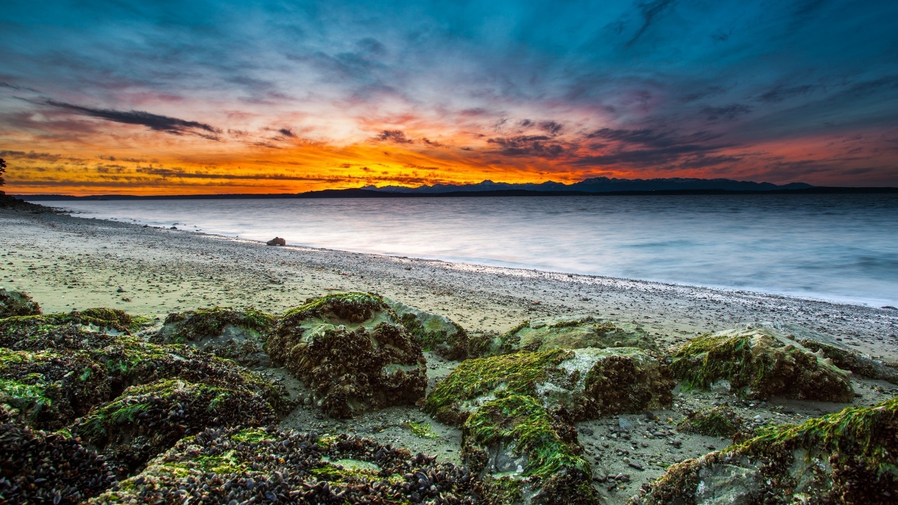 Virgin Beach Sunset for 1280 x 720 HDTV 720p resolution