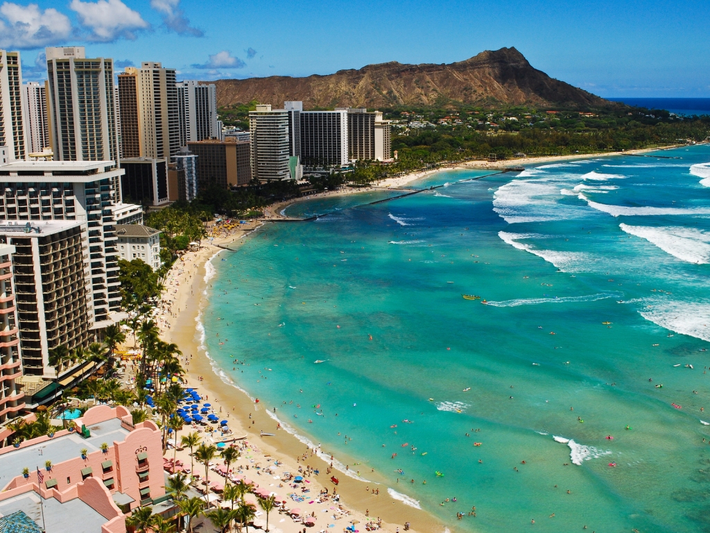 Waikiki Beach Hawaii, for 1024 x 768 resolution