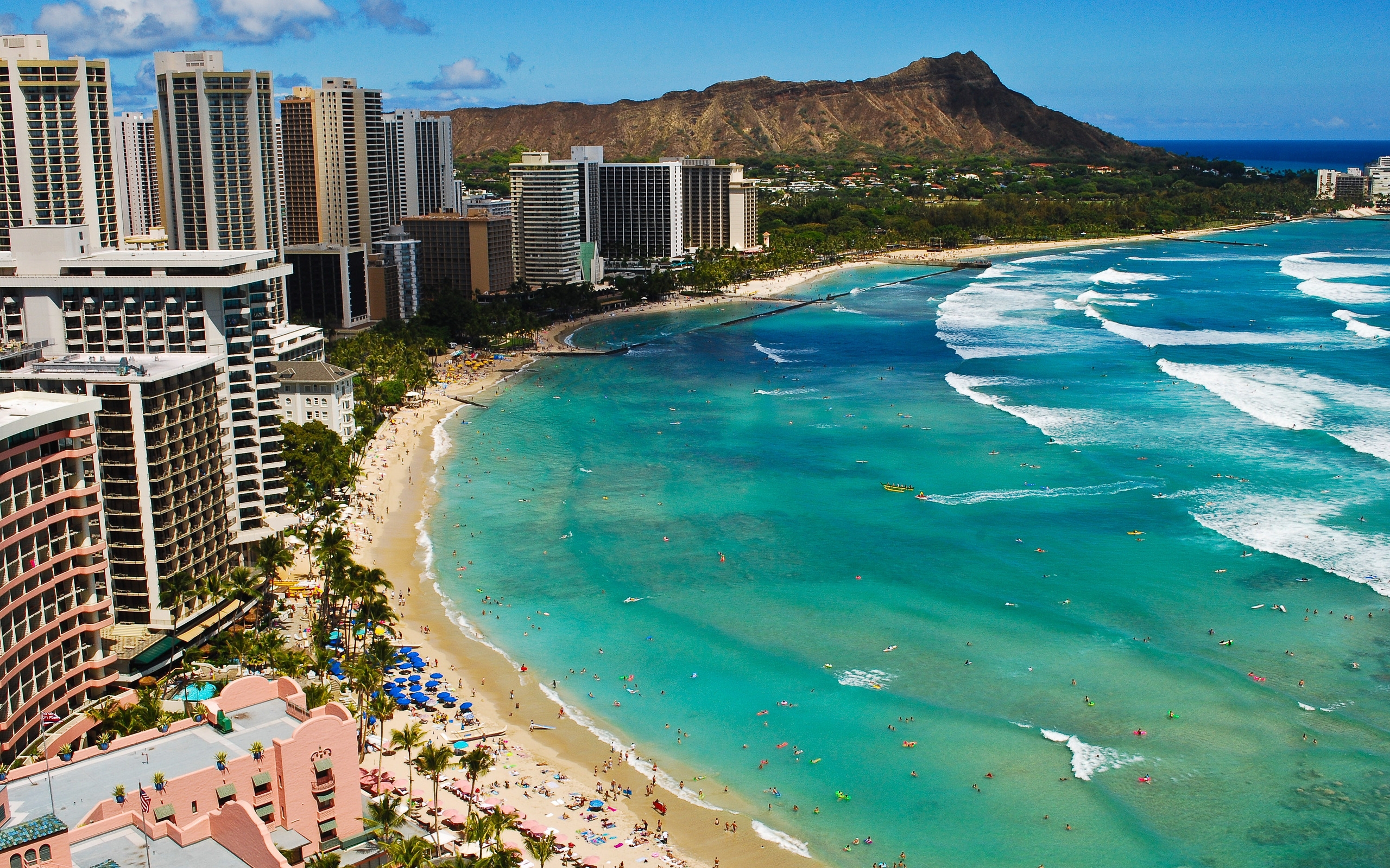 Waikiki Beach Hawaii, for 2560 x 1600 widescreen resolution
