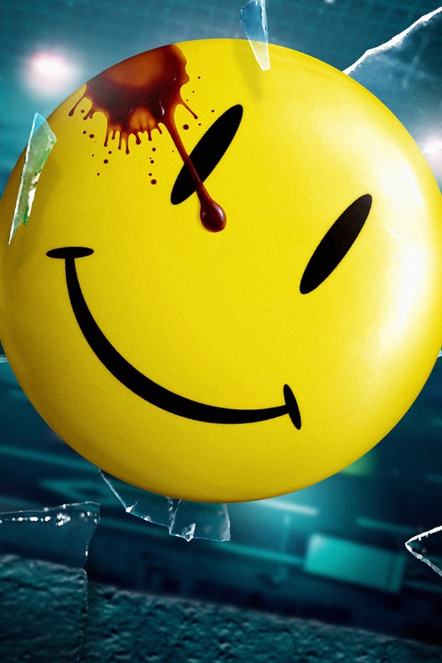 Watchmen Smiley for 640 x 960 iPhone 4 resolution