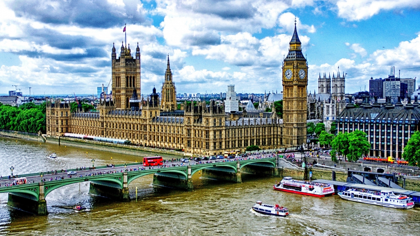 Westminster Bridge London for 1366 x 768 HDTV resolution