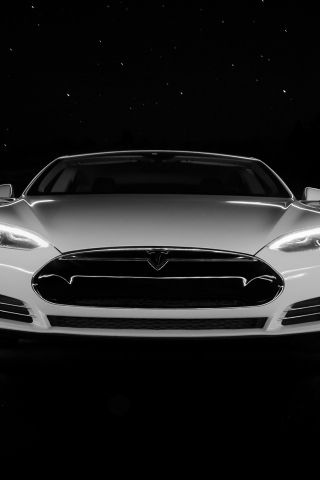 White Tesla Front  for 320 x 480 iPhone resolution