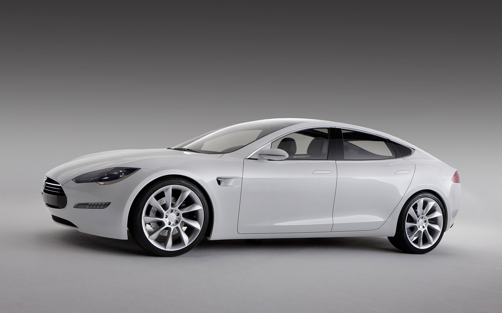 White Tesla Model S for 1680 x 1050 widescreen resolution