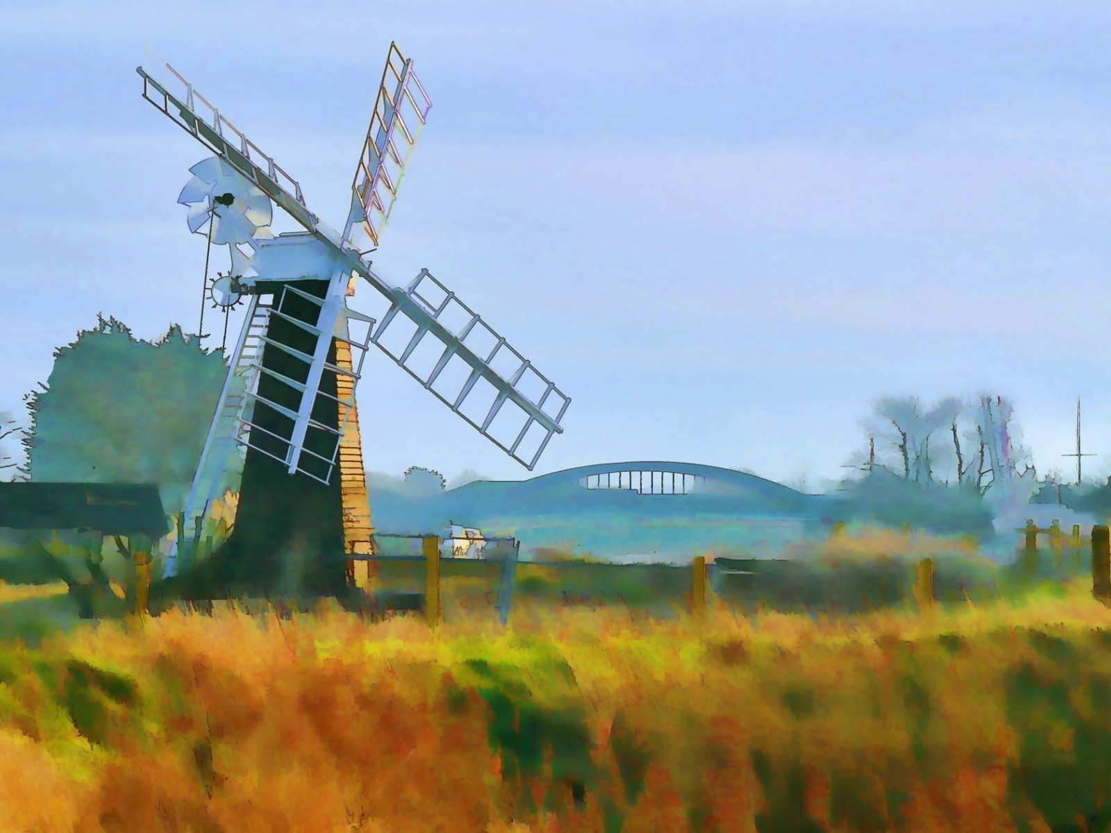 Windmill Painting for 1600 x 1200 resolution