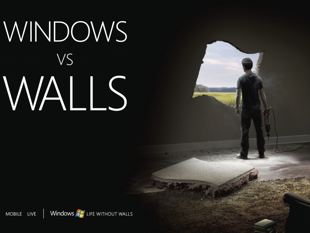 Windows vs Walls for 1024 x 768 resolution