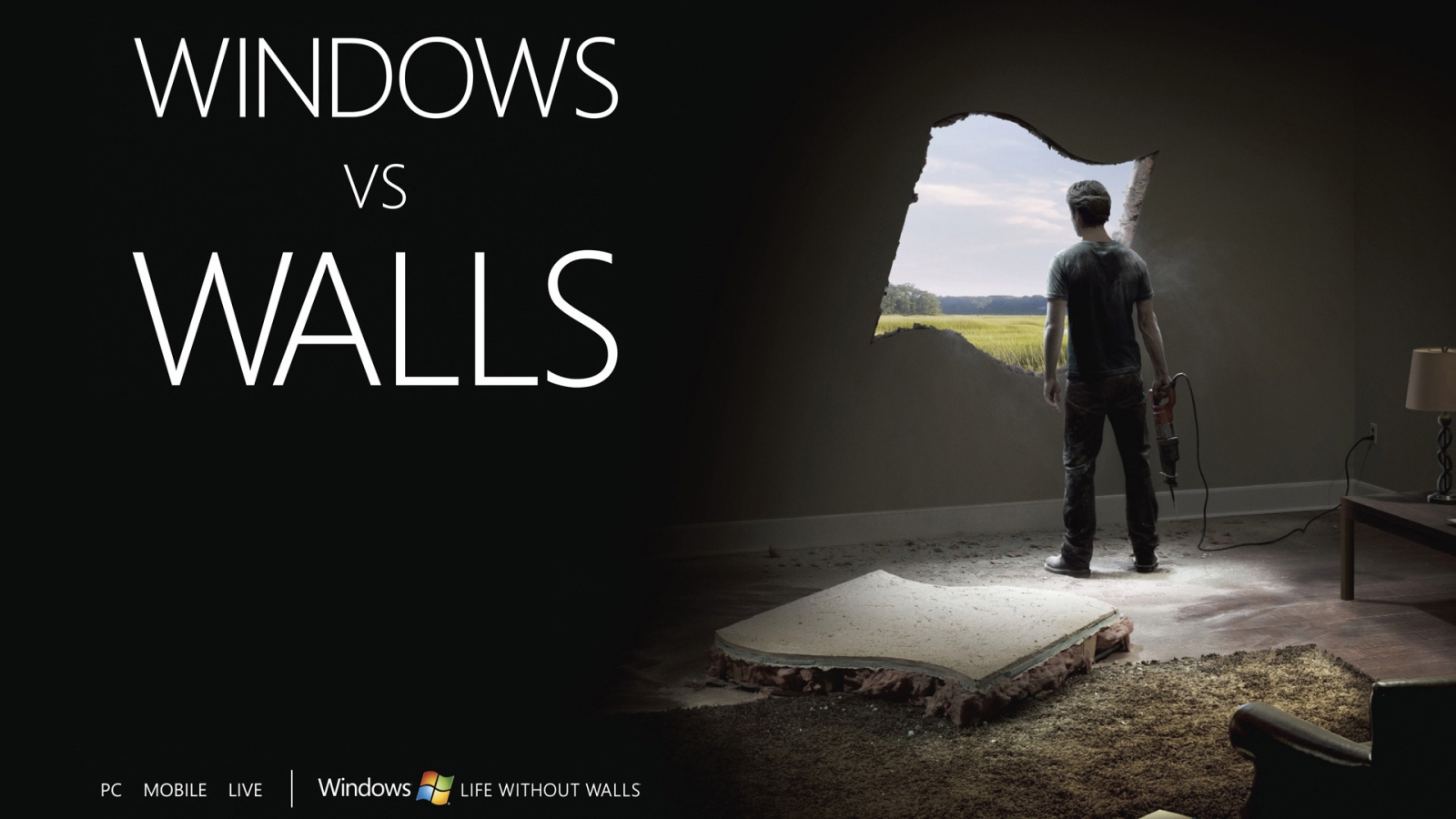 Windows vs Walls for 1600 x 900 HDTV resolution