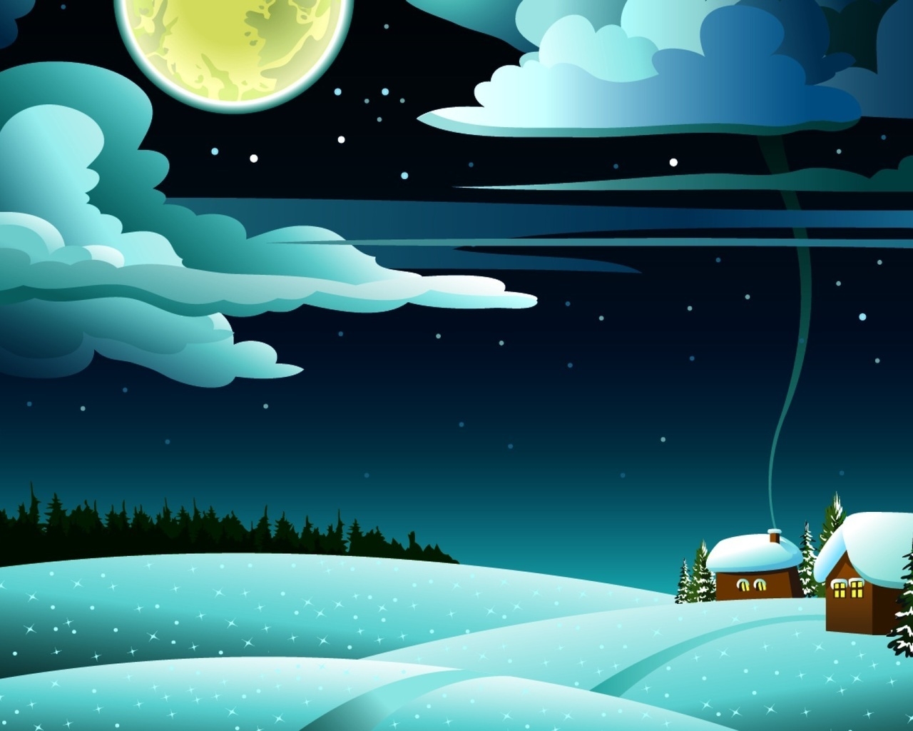 Winter Time Drawing for 1280 x 1024 resolution