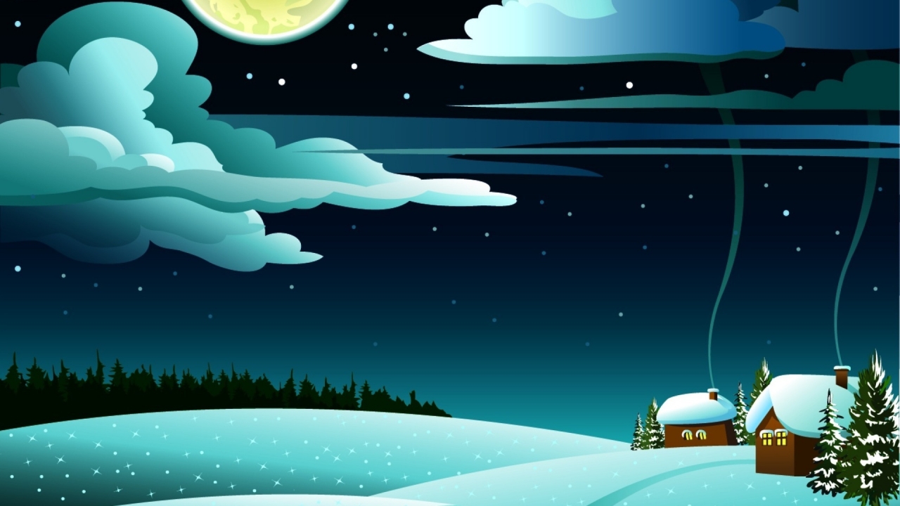 Winter Time Drawing for 1280 x 720 HDTV 720p resolution