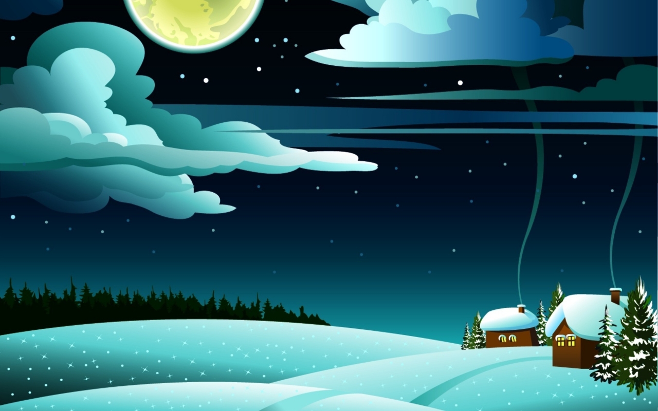 Winter Time Drawing for 1280 x 800 widescreen resolution