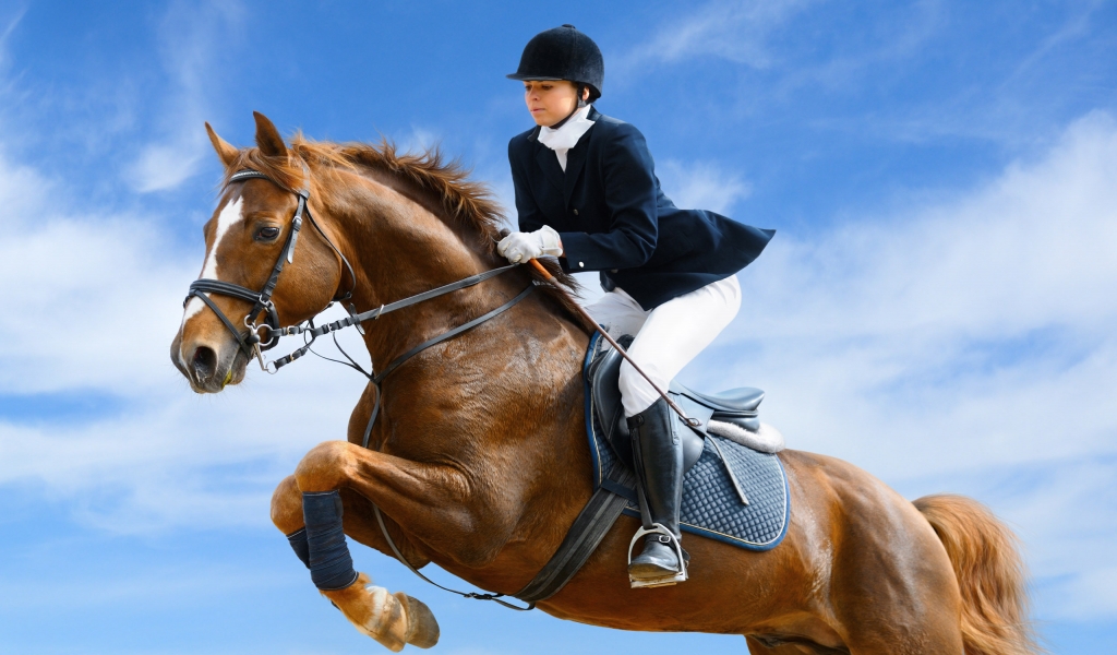 Woman Riding for 1024 x 600 widescreen resolution