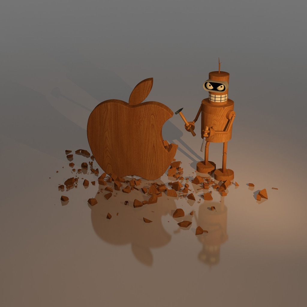 Wood Apple Sculpture for 1024 x 1024 iPad resolution