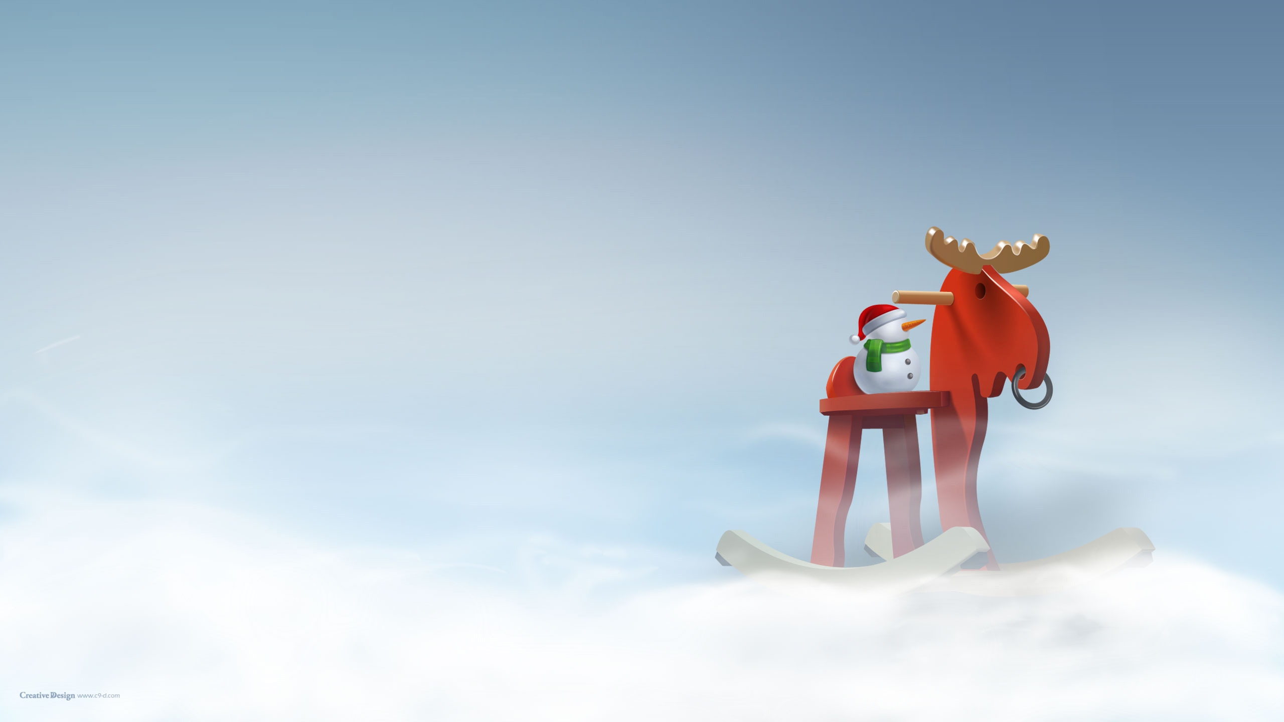 Wood Reindeer for 2560x1440 HDTV resolution