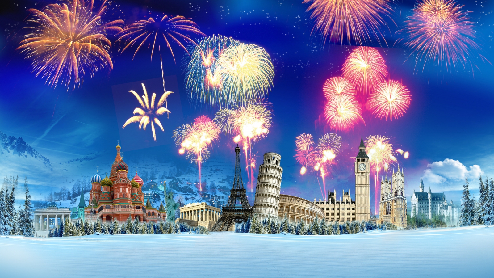 World Fireworks for 1600 x 900 HDTV resolution
