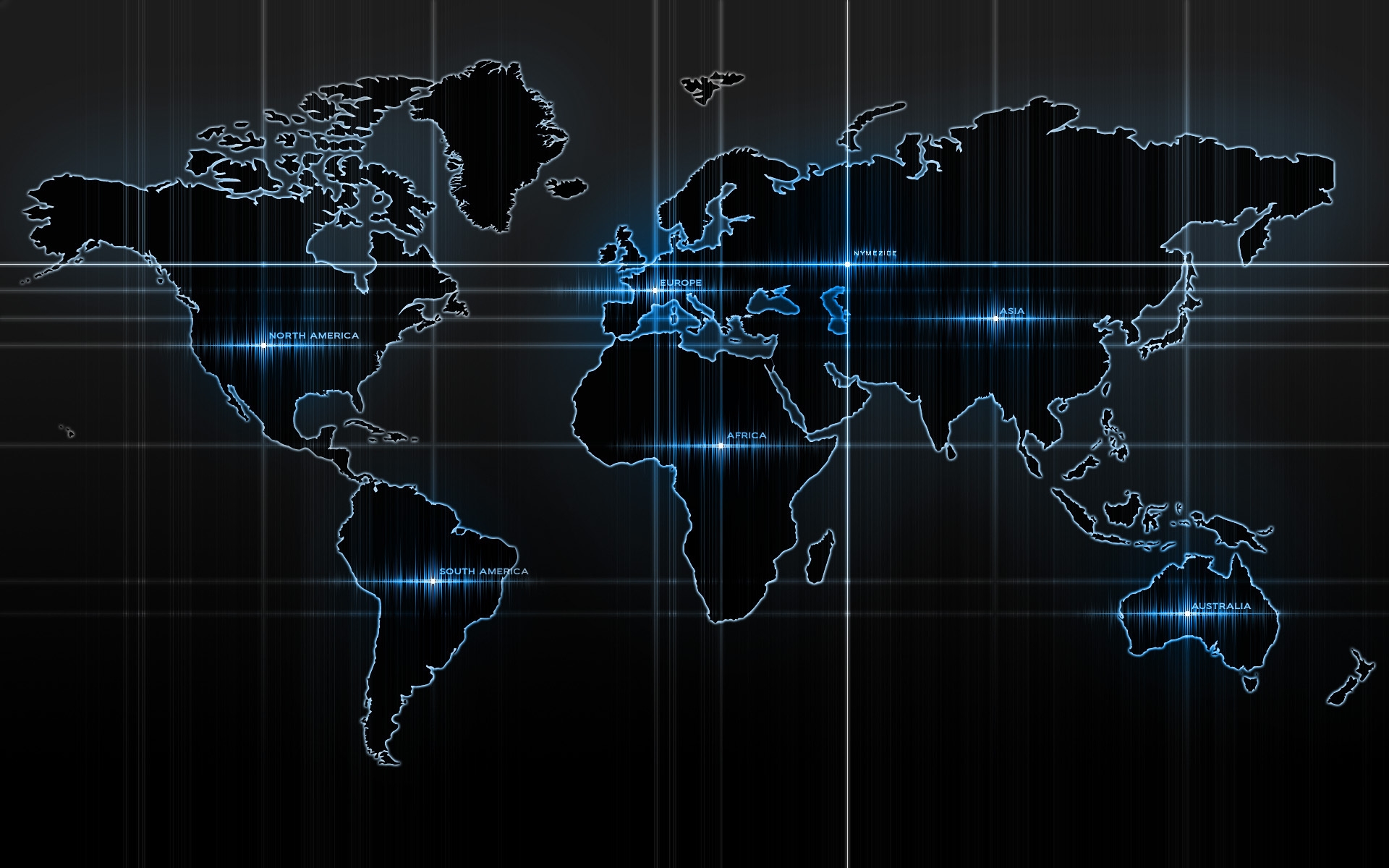 World Map for 1920 x 1200 widescreen resolution