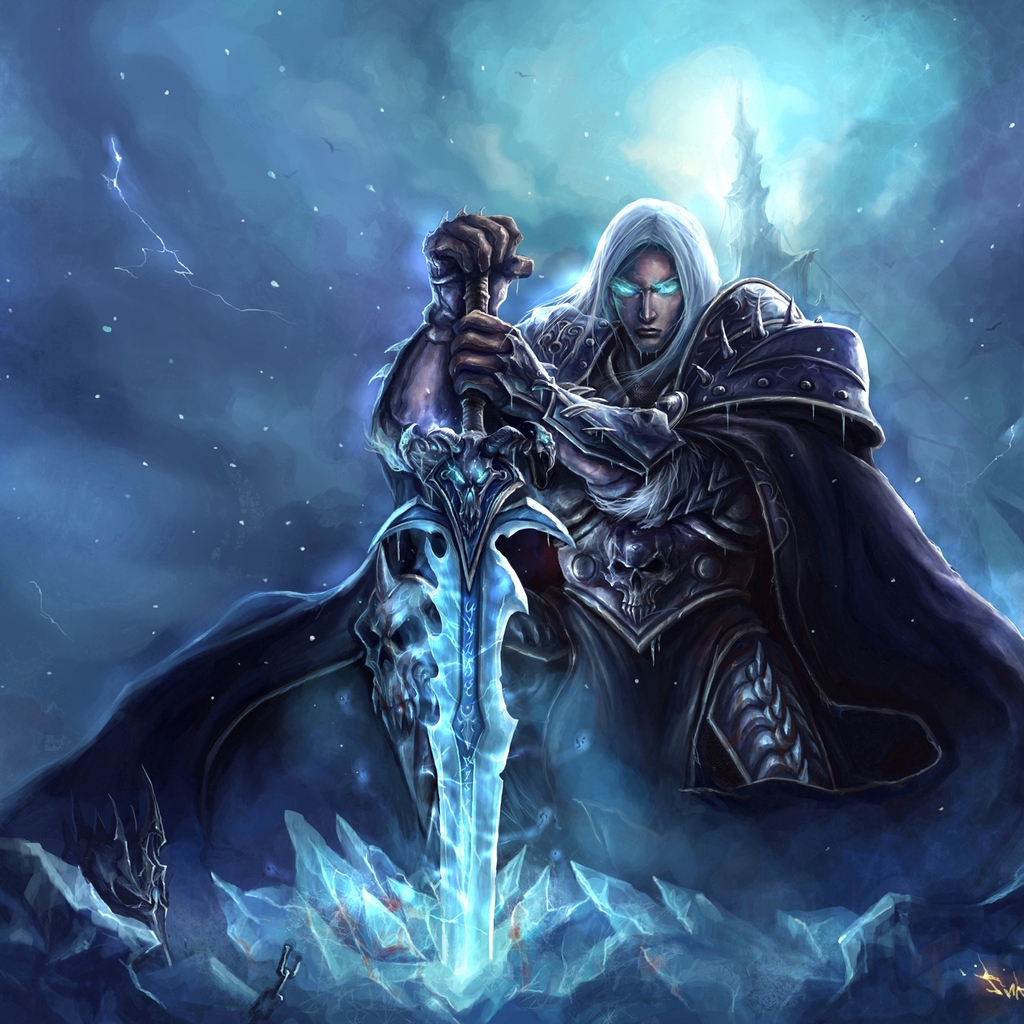 World of Warcraft Lich King Art for 1024 x 1024 iPad resolution